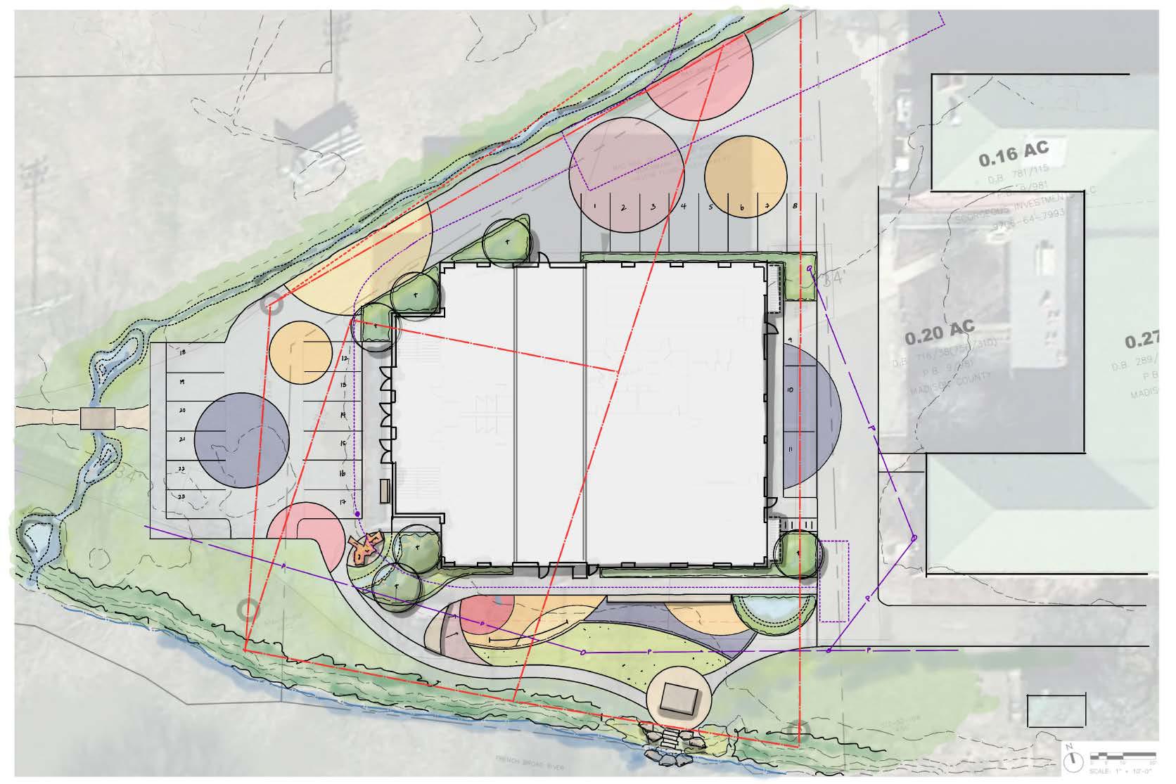 Landscape plans for River Island Gym site