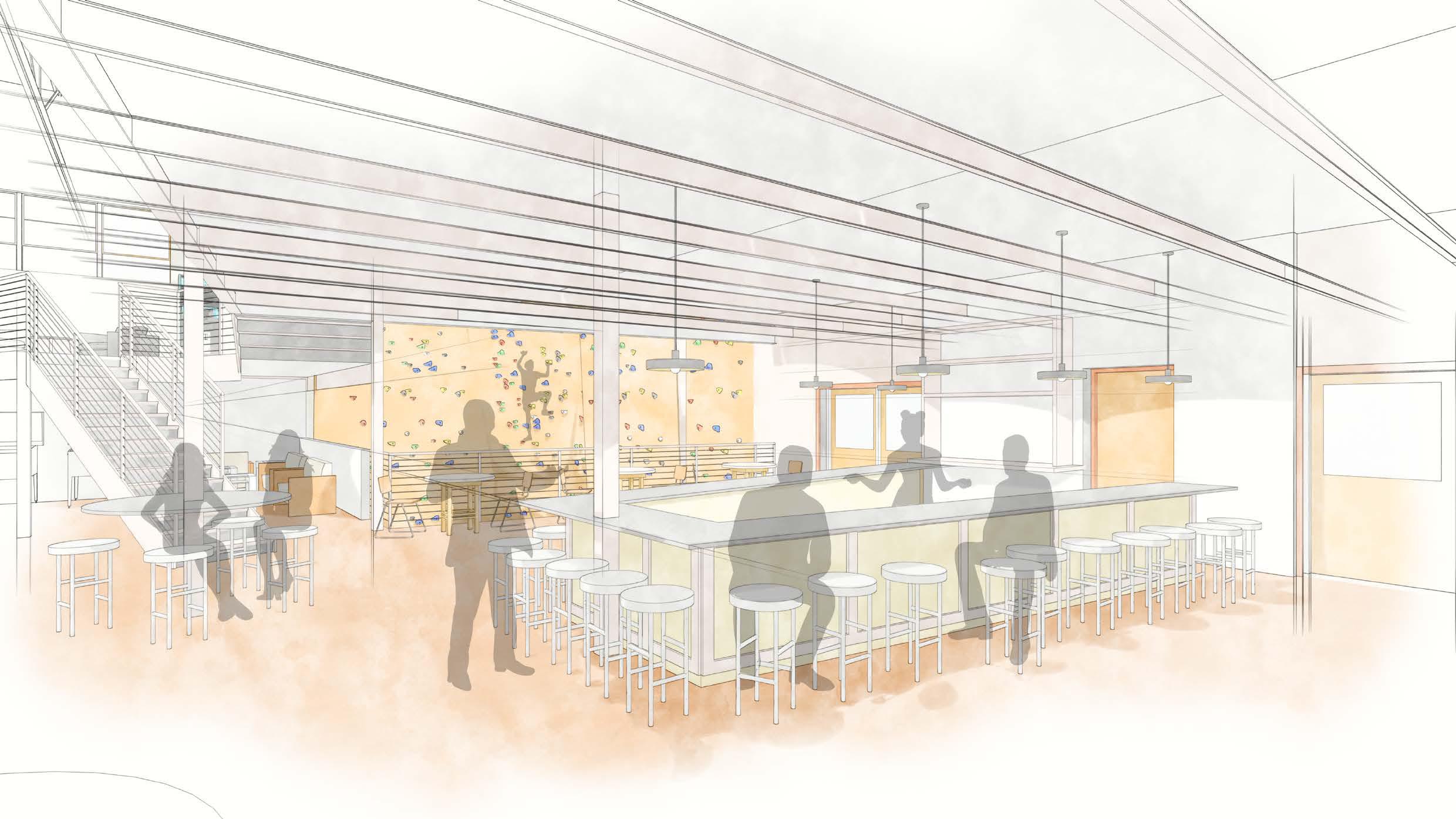 River Island Gym Sandbar lounge area